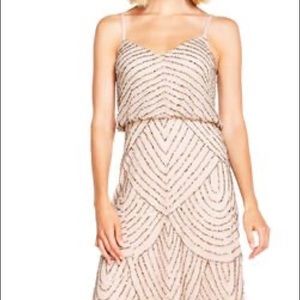 Adrianna Papell Art Deco Beaded Blouson Gown
